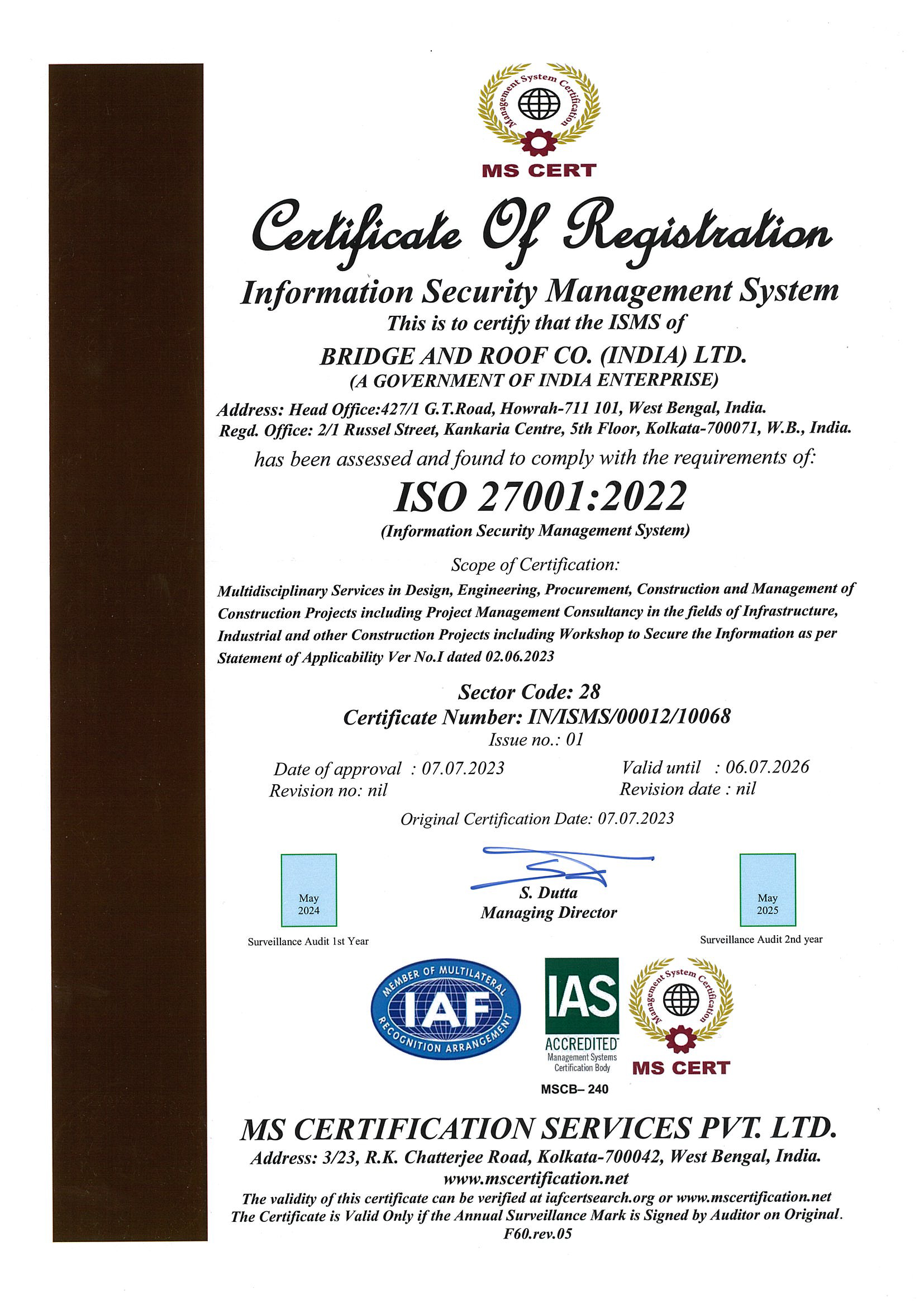 Iso-certificate